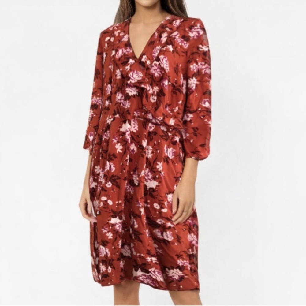 eShakti Floral Dress Plus size 20W With Pockets